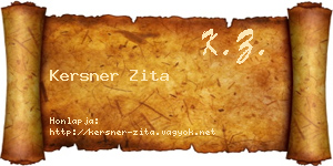 Kersner Zita névjegykártya