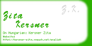 zita kersner business card